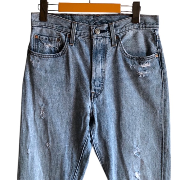 📸 Levi’s 501 Skinny Light Blue Denim Jeans 27 - Picture 3 of 14